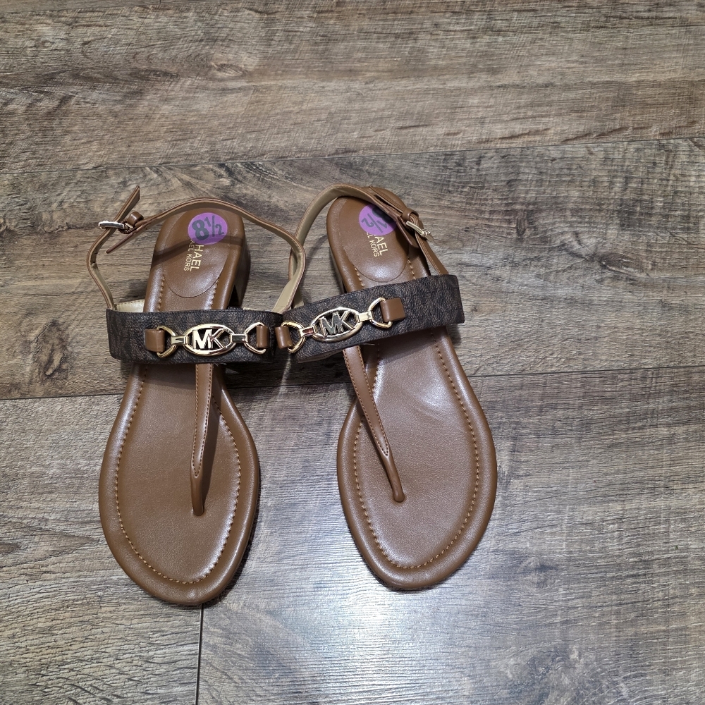 Michael Kors Brown Leather Women Size 8.5 Sandals